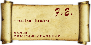 Freiler Endre névjegykártya